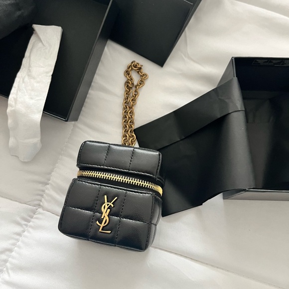 Yves Saint Laurent Black Mini Bag with Gold Chain - Picture 9 of 9